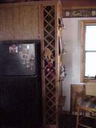 Red oak lattice wine rack