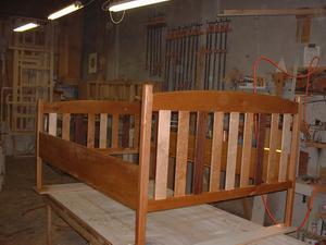 Cherry, maple, black walnut and alder bed frame