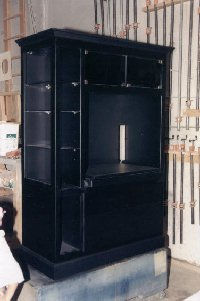 Black lacquer entertainment center